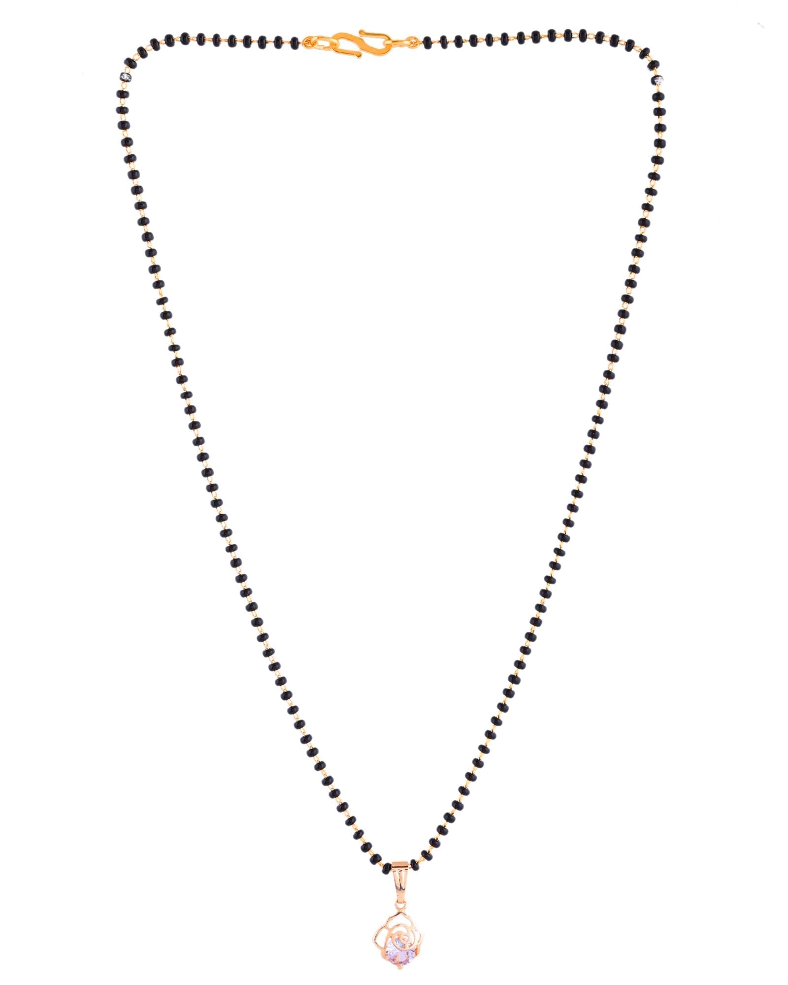 Jewels Nest Gold-Tone Cz Mangalsutra Pendant Necklace For Women | Grocsy