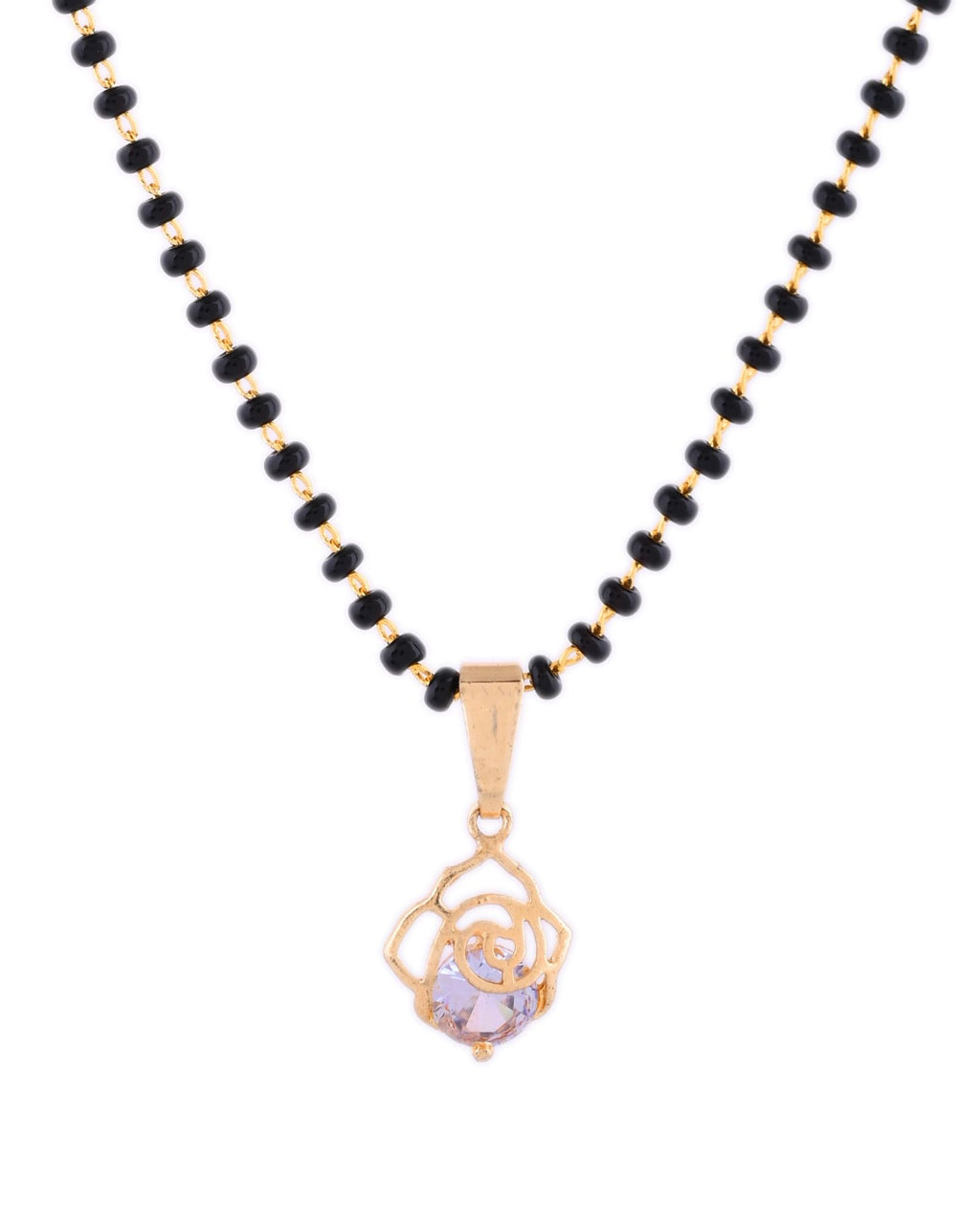 Jewels Nest Gold-Tone Cz Mangalsutra Pendant Necklace For Women | Grocsy