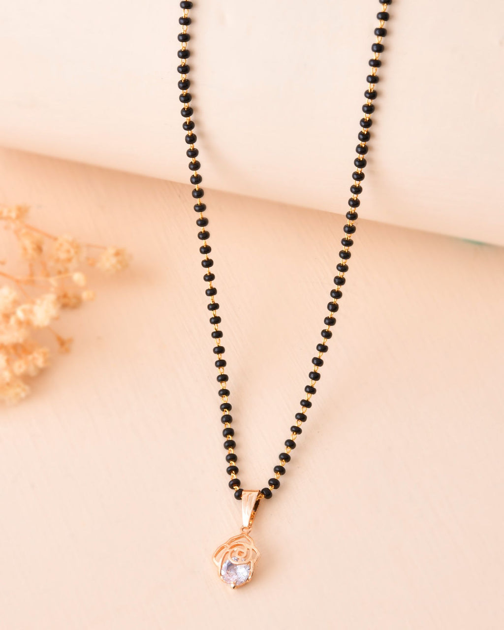 Jewels Nest Gold-Tone Cz Mangalsutra Pendant Necklace For Women | Grocsy