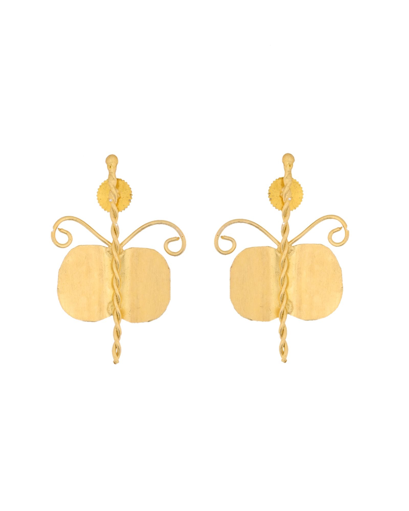 Jewels Nest Gold Plated Anti-Tarnish Waterproof Butterfly Shaped Aesthetic Stud Earrings For Women | Grocsy