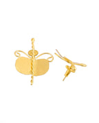 Jewels Nest Gold Plated Anti-Tarnish Waterproof Butterfly Shaped Aesthetic Stud Earrings For Women | Grocsy