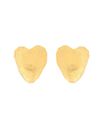 Jewels Nest Gold-Tone Heart-Shaped Minimal Stud Earrings For Women | Grocsy