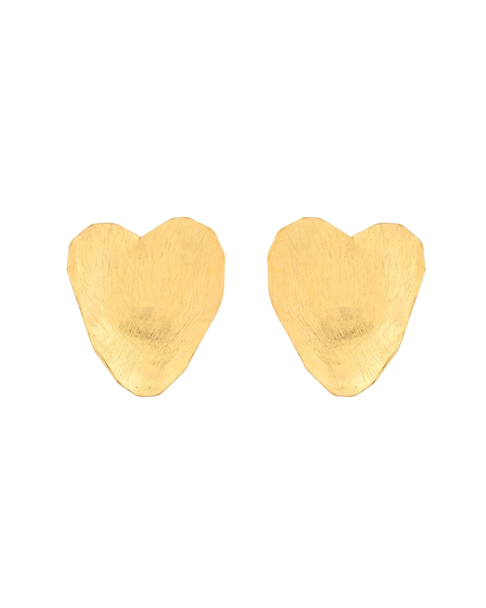 Jewels Nest Gold-Tone Heart-Shaped Minimal Stud Earrings For Women | Grocsy