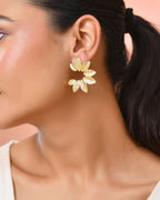 Jewels Nest Gold-Tone Leaf Wreath Stud Earrings For Women | Grocsy