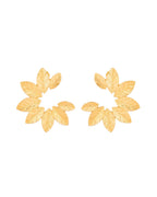 Jewels Nest Gold-Tone Leaf Wreath Stud Earrings For Women | Grocsy