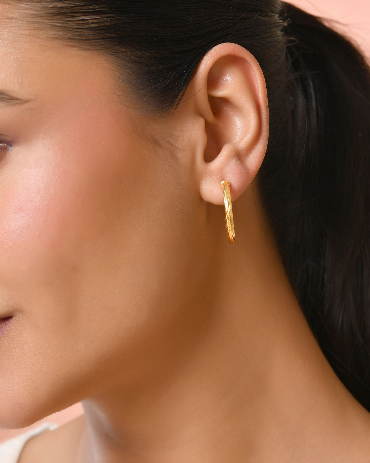 Jewels Nest Gold-Tone Twisted Hoop Earrings For Women | Grocsy