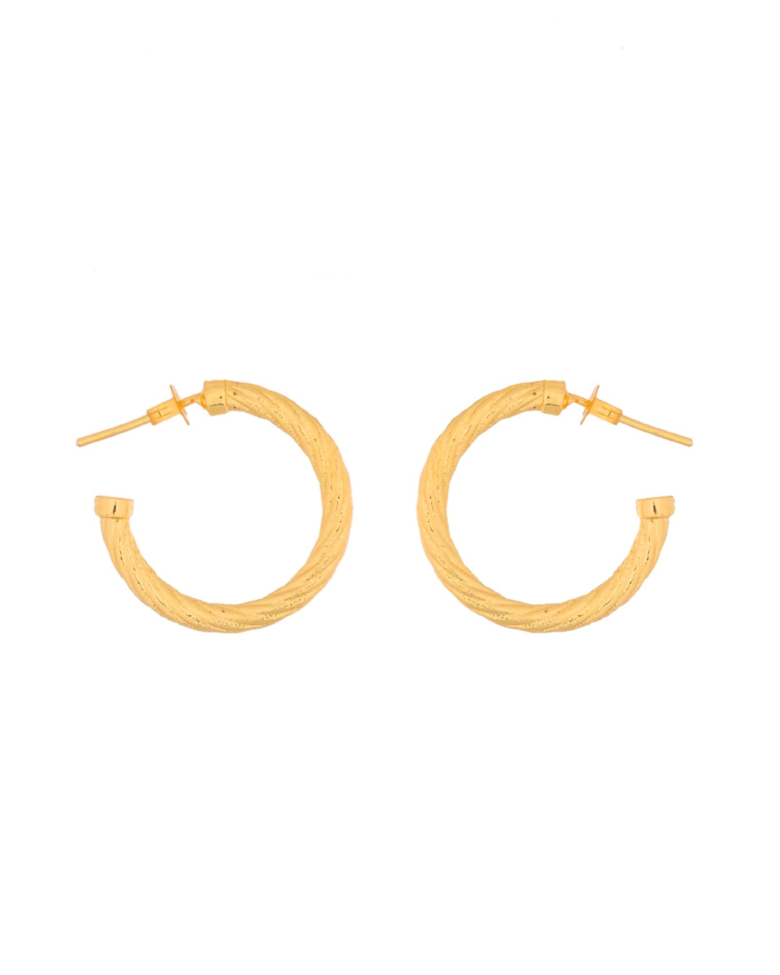 Jewels Nest Gold-Tone Twisted Hoop Earrings For Women | Grocsy