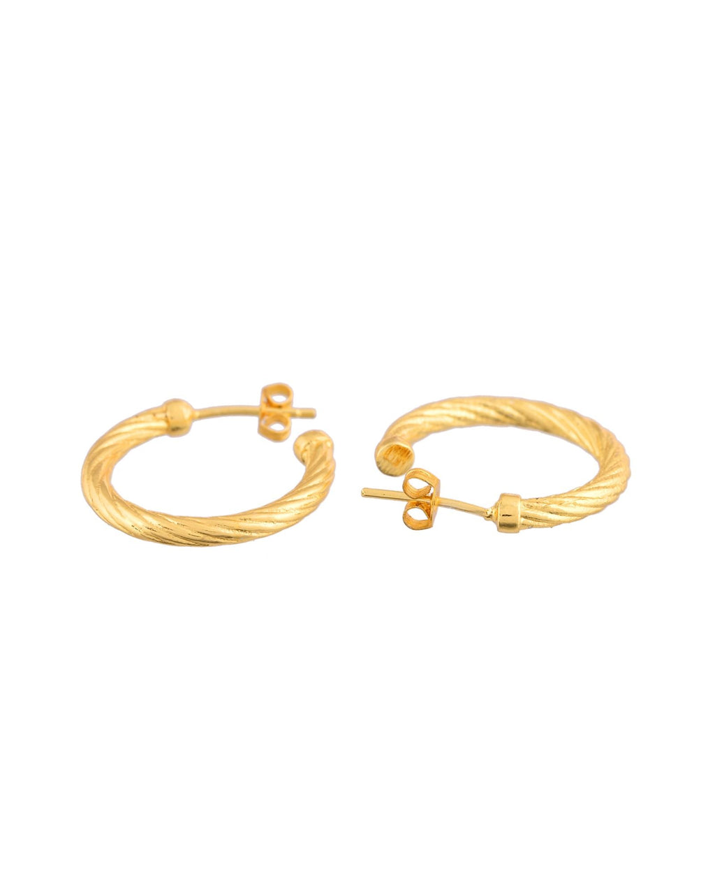 Jewels Nest Gold-Tone Twisted Hoop Earrings For Women | Grocsy