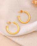 Jewels Nest Gold-Tone Twisted Hoop Earrings For Women | Grocsy