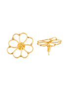 Jewels Nest Gold-Tone Floral Stud Earrings For Women | Grocsy