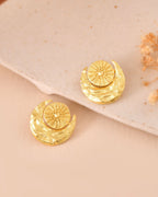 Jewels Nest Gold-Tone Textured Spiral Ear Cuff For Women | Modern Statement Jewellery | Grocsy