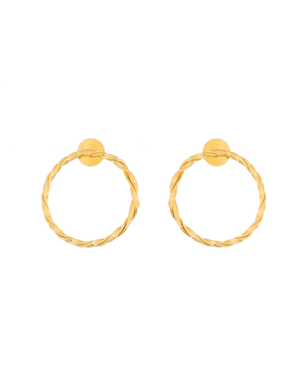 Jewels Nest Gold-Tone Twisted Hoop Earrings For Women | Minimal Everyday Jewellery | Grocsy