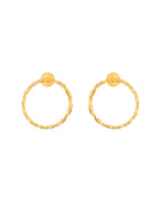 Jewels Nest Gold-Tone Twisted Hoop Earrings For Women | Minimal Everyday Jewellery | Grocsy
