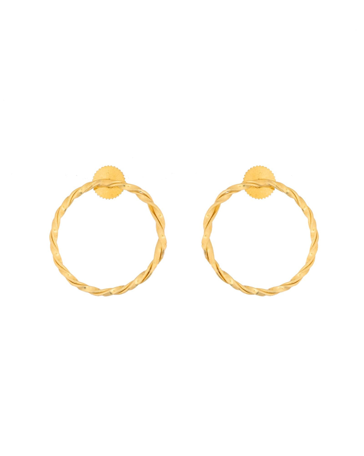 Jewels Nest Gold-Tone Twisted Hoop Earrings For Women | Minimal Everyday Jewellery | Grocsy