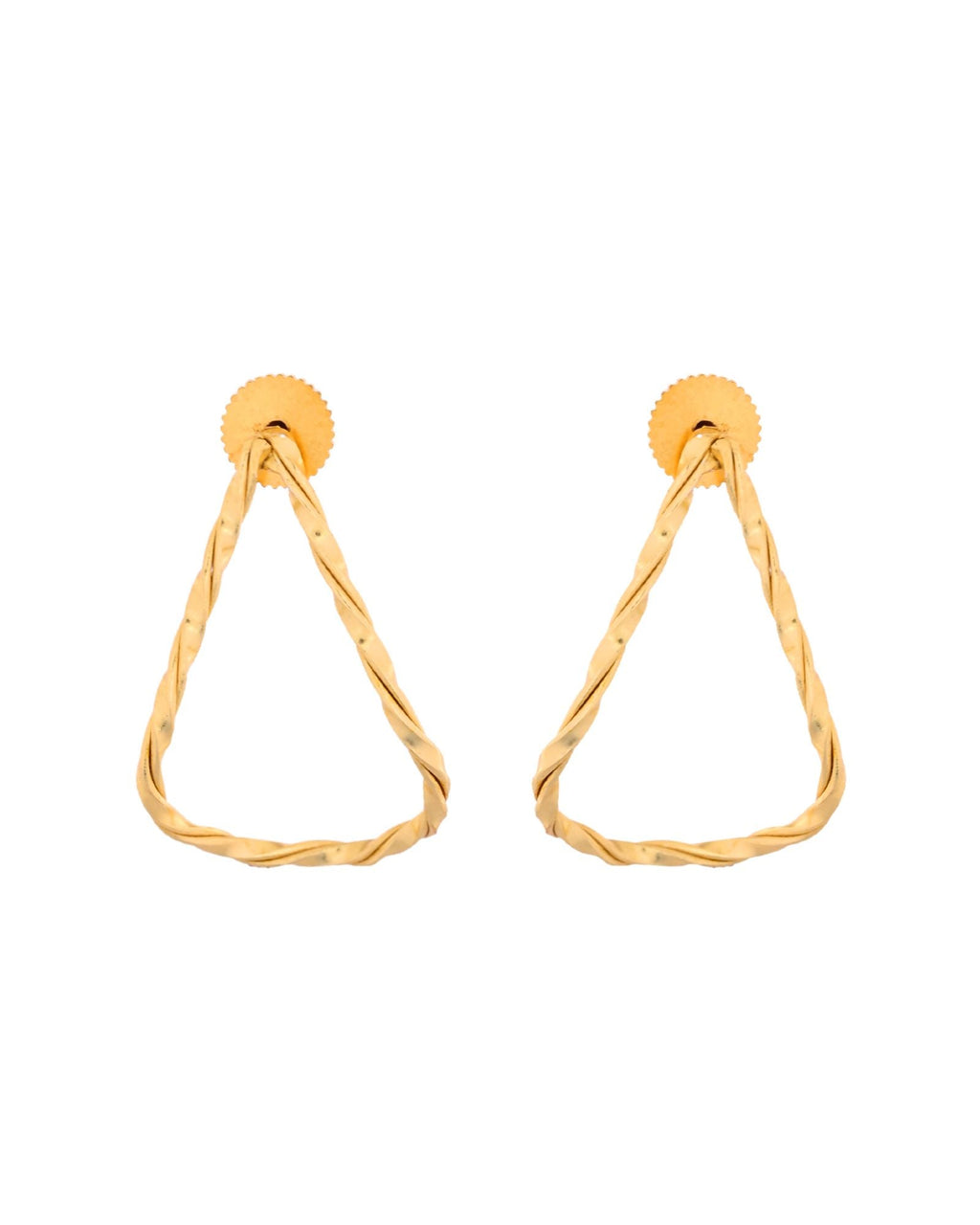 Jewels Nest Gold-Tone Twisted Teardrop Hoop Earrings For Women | Modern Minimal Jewellery | Grocsy