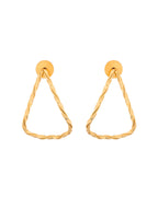 Jewels Nest Gold-Tone Twisted Teardrop Hoop Earrings For Women | Modern Minimal Jewellery | Grocsy