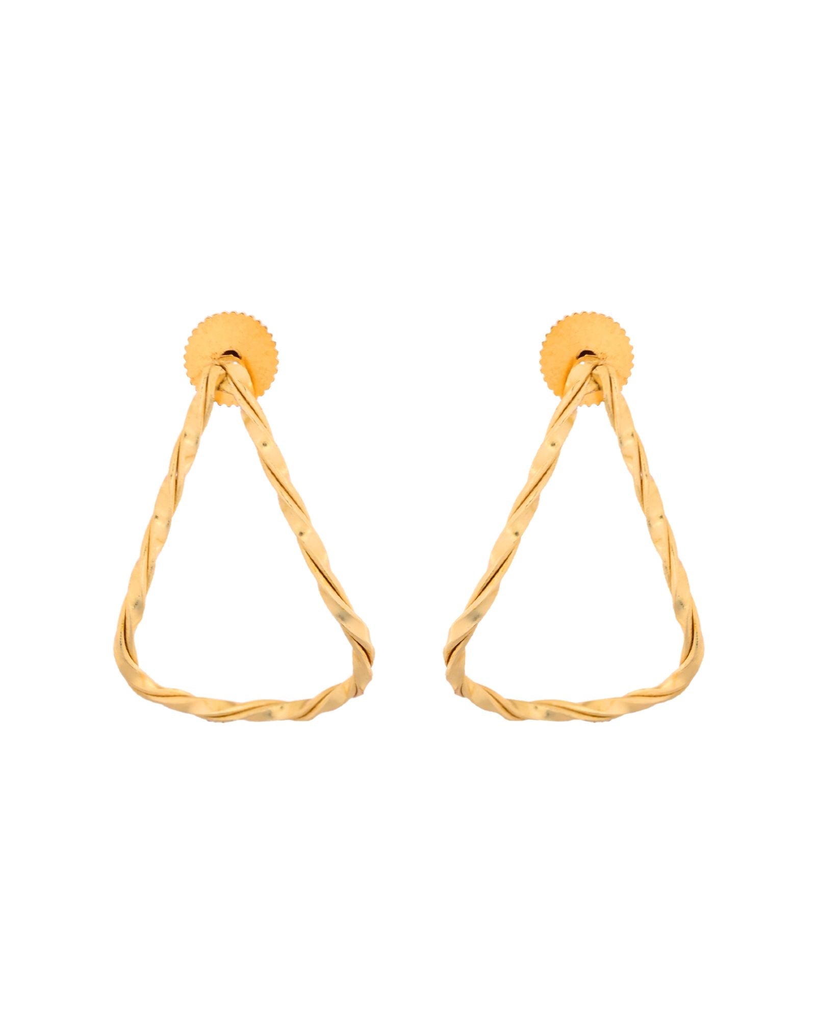 Jewels Nest Gold-Tone Twisted Teardrop Hoop Earrings For Women | Modern Minimal Jewellery | Grocsy