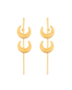 Jewels Nest Gold-Tone Crescent Ear Cuff Earrings For Women | Modern Minimal Statement Jewellery | Grocsy