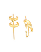 Jewels Nest Gold-Tone Crescent Ear Cuff Earrings For Women | Modern Minimal Statement Jewellery | Grocsy