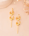 Jewels Nest Gold-Tone Crescent Ear Cuff Earrings For Women | Modern Minimal Statement Jewellery | Grocsy