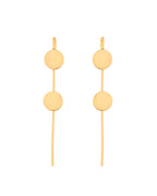 Jewels Nest Gold-Tone Dual Disc Ear Cuff Earrings For Women | Modern Minimal Statement Jewellery | Grocsy