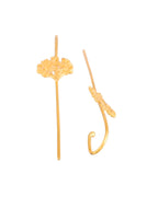 Jewels Nest Gold Tone Ear Cuff Earrings, Dual Disc Ear Cuff Women, Modern Ear Cuff Jewellery | Grocsy