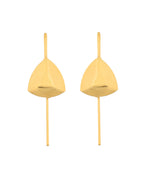 Jewels Nest Gold-Tone Abstract Leaf Linear Drop Earrings For Women | Minimal Modern Jewellery | Grocsy