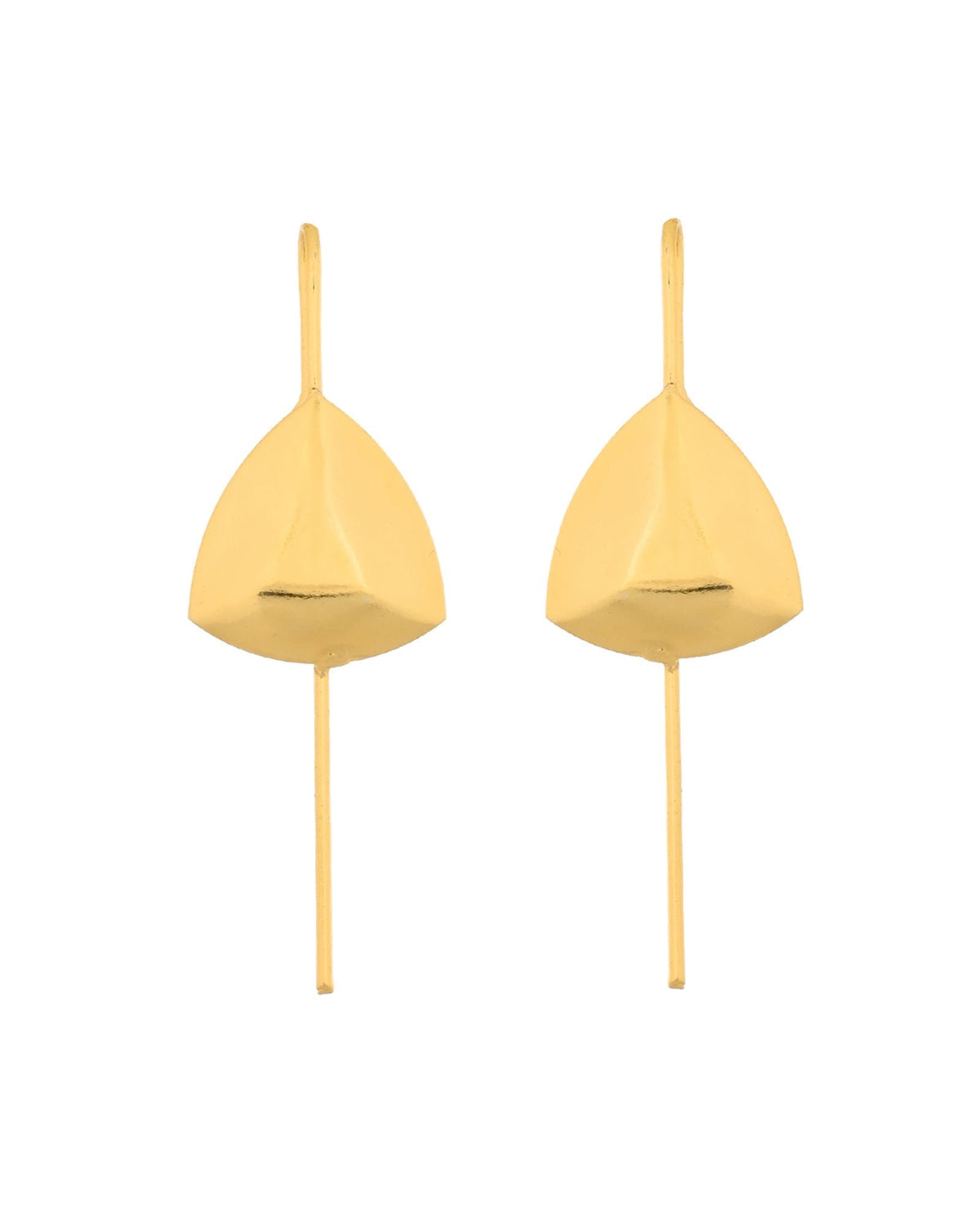 Jewels Nest Gold-Tone Abstract Leaf Linear Drop Earrings For Women | Minimal Modern Jewellery | Grocsy