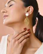 Jewels Nest Gold-Tone Spiral Drop Earrings For Women | Grocsy