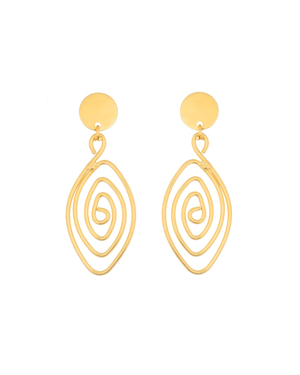 Jewels Nest Gold-Tone Spiral Drop Earrings For Women | Grocsy