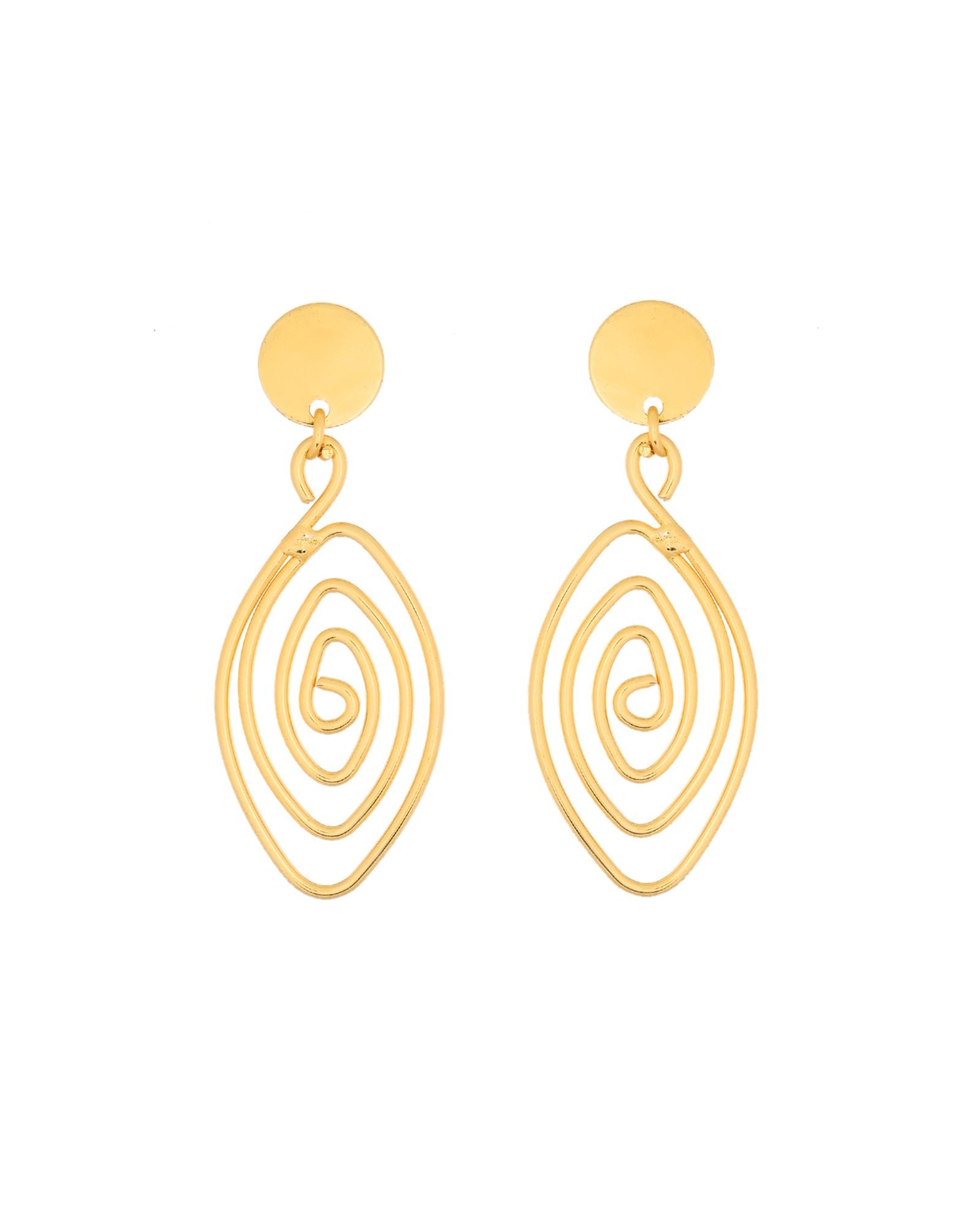 Jewels Nest Gold-Tone Spiral Drop Earrings For Women | Grocsy