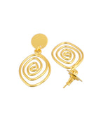 Jewels Nest Gold-Tone Spiral Drop Earrings For Women | Grocsy