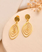 Jewels Nest Gold-Tone Spiral Drop Earrings For Women | Grocsy