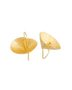 Jewels Nest Gold-Tone Textured Disc Drop Earrings For Women | Grocsy