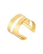 Jewels Nest Gold-Tone Layered Statement Cuff Bracelet For Women | Grocsy