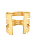 Jewels Nest Gold-Tone Layered Statement Cuff Bracelet For Women | Grocsy