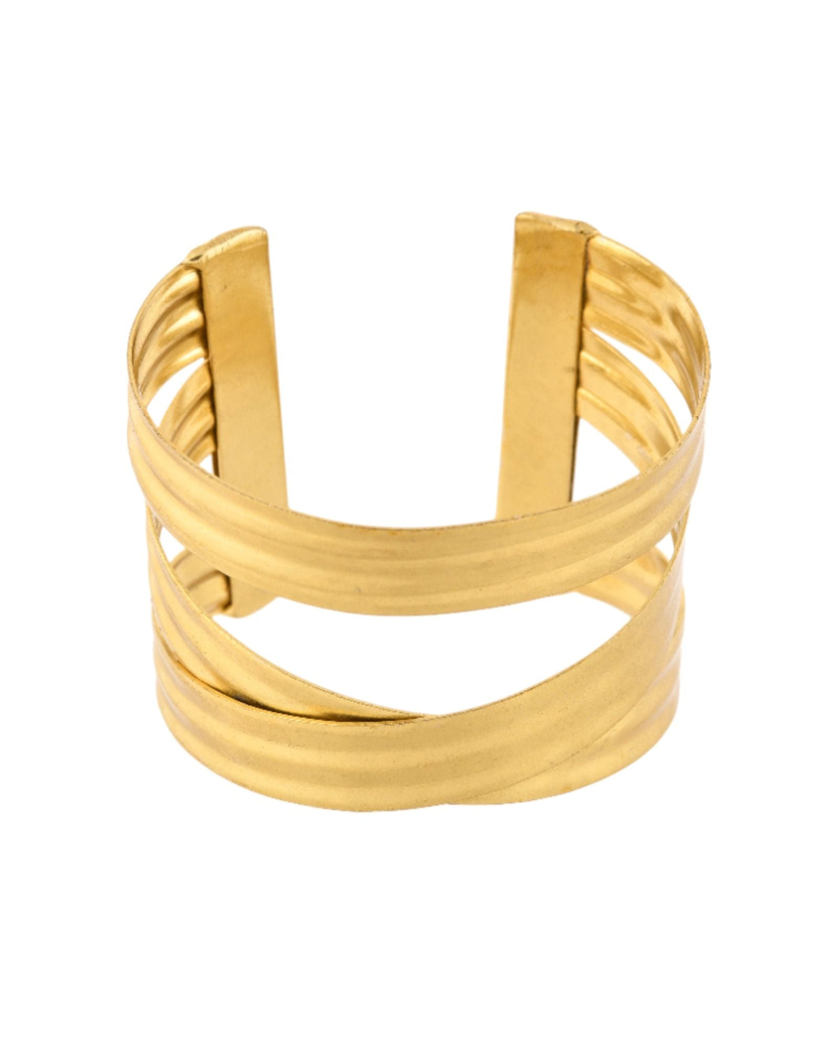 Jewels Nest Gold-Tone Layered Statement Cuff Bracelet For Women | Grocsy