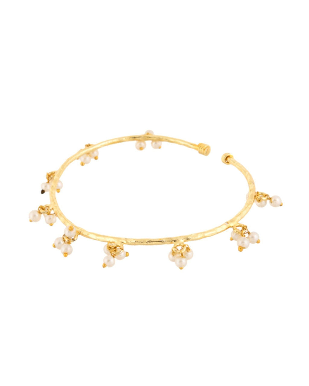 Jewels Nest Gold-Tone Pearl Charm Adjustable Kada Bracelet For Women | Grocsy