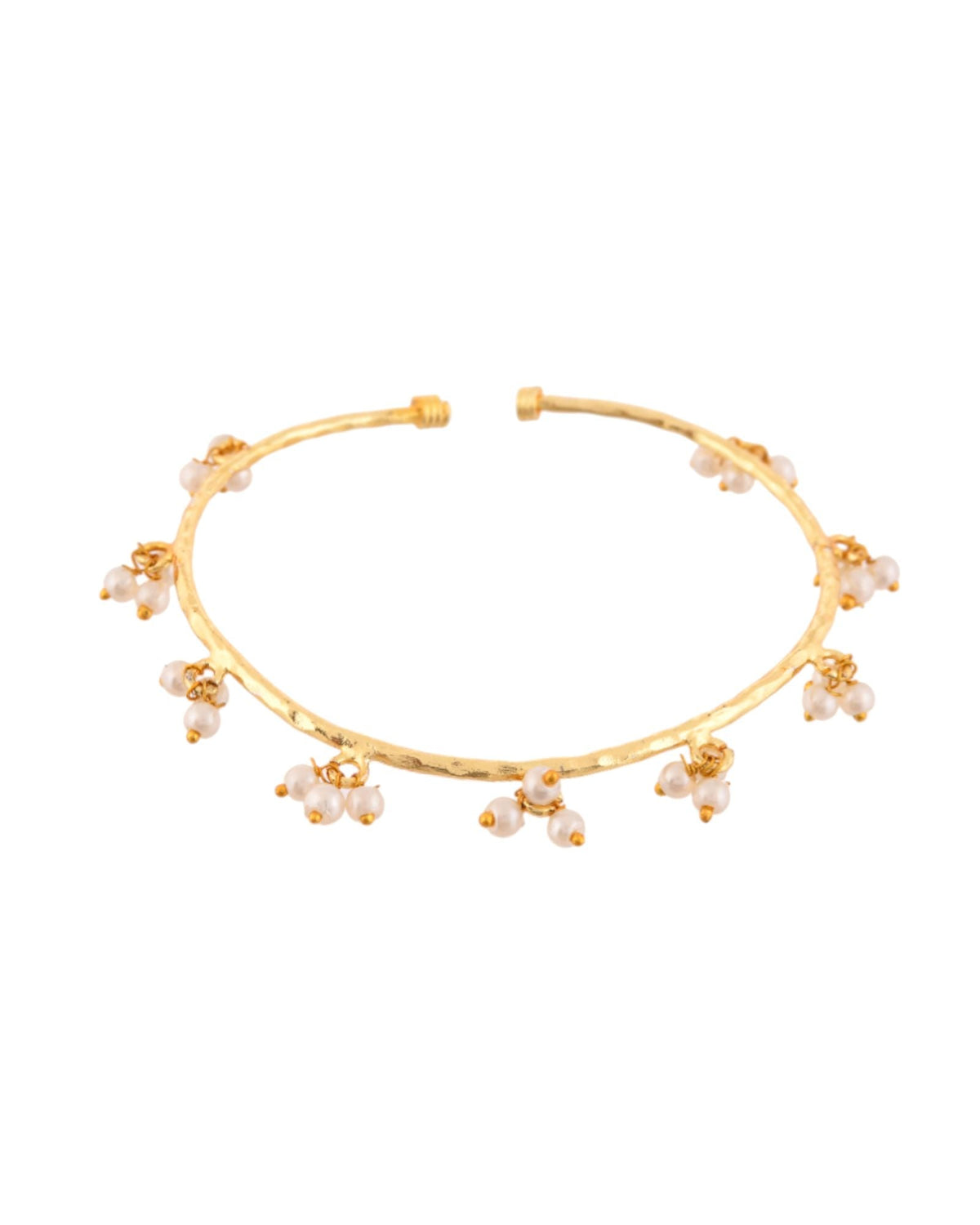 Jewels Nest Gold-Tone Pearl Charm Adjustable Kada Bracelet For Women | Grocsy