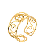 Jewels Nest Gold-Tone Spiral Open Cuff Bracelet For Women | Grocsy