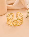 Jewels Nest Gold-Tone Spiral Open Cuff Bracelet For Women | Grocsy