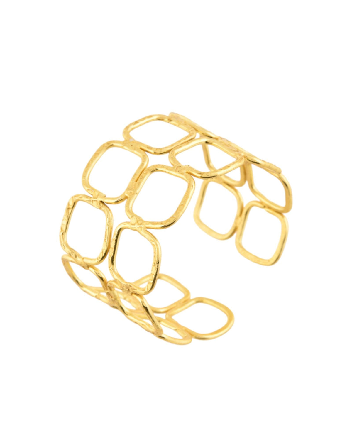 Jewels Nest Gold-Tone Geometric Link Cuff Bracelet For Women | Grocsy