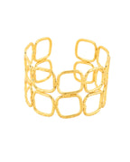 Jewels Nest Gold-Tone Geometric Link Cuff Bracelet For Women | Grocsy