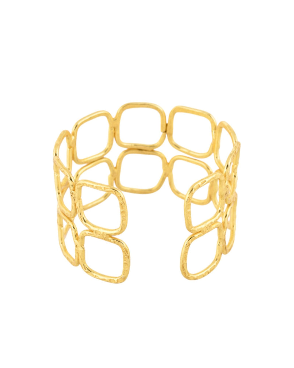 Jewels Nest Gold-Tone Geometric Link Cuff Bracelet For Women | Grocsy