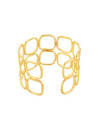 Jewels Nest Gold-Tone Geometric Link Cuff Bracelet For Women | Grocsy