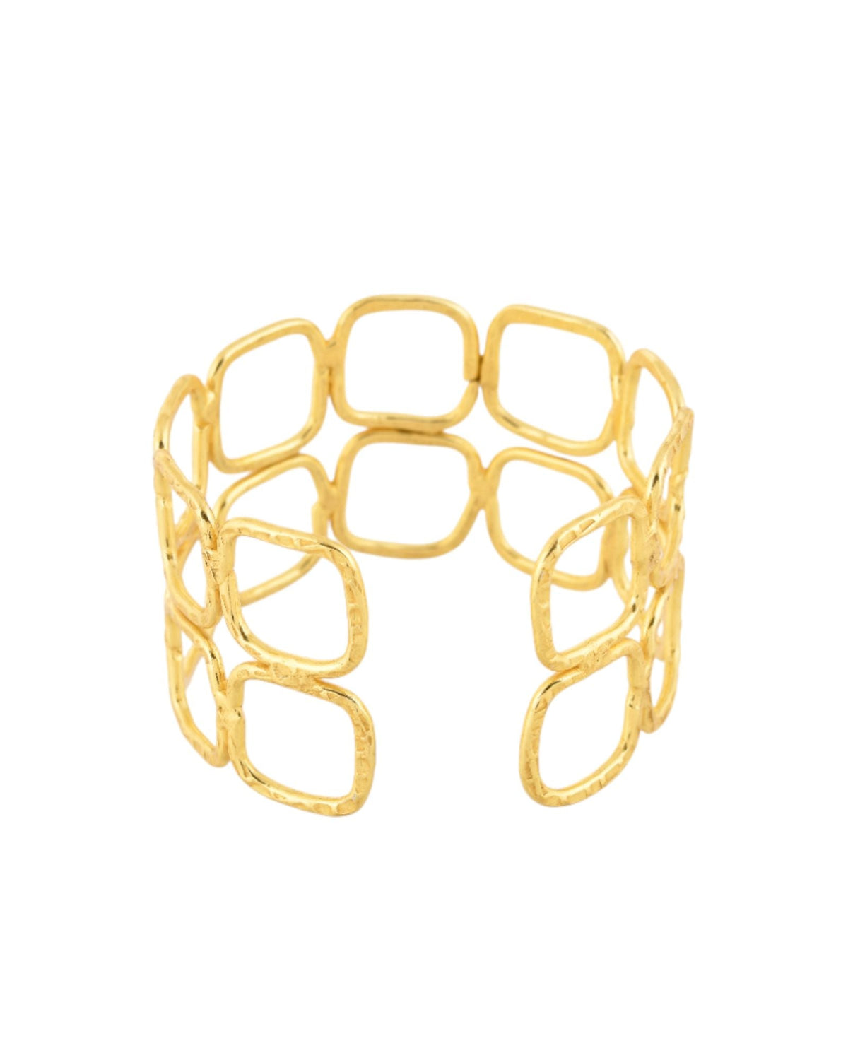 Jewels Nest Gold-Tone Geometric Link Cuff Bracelet For Women | Grocsy