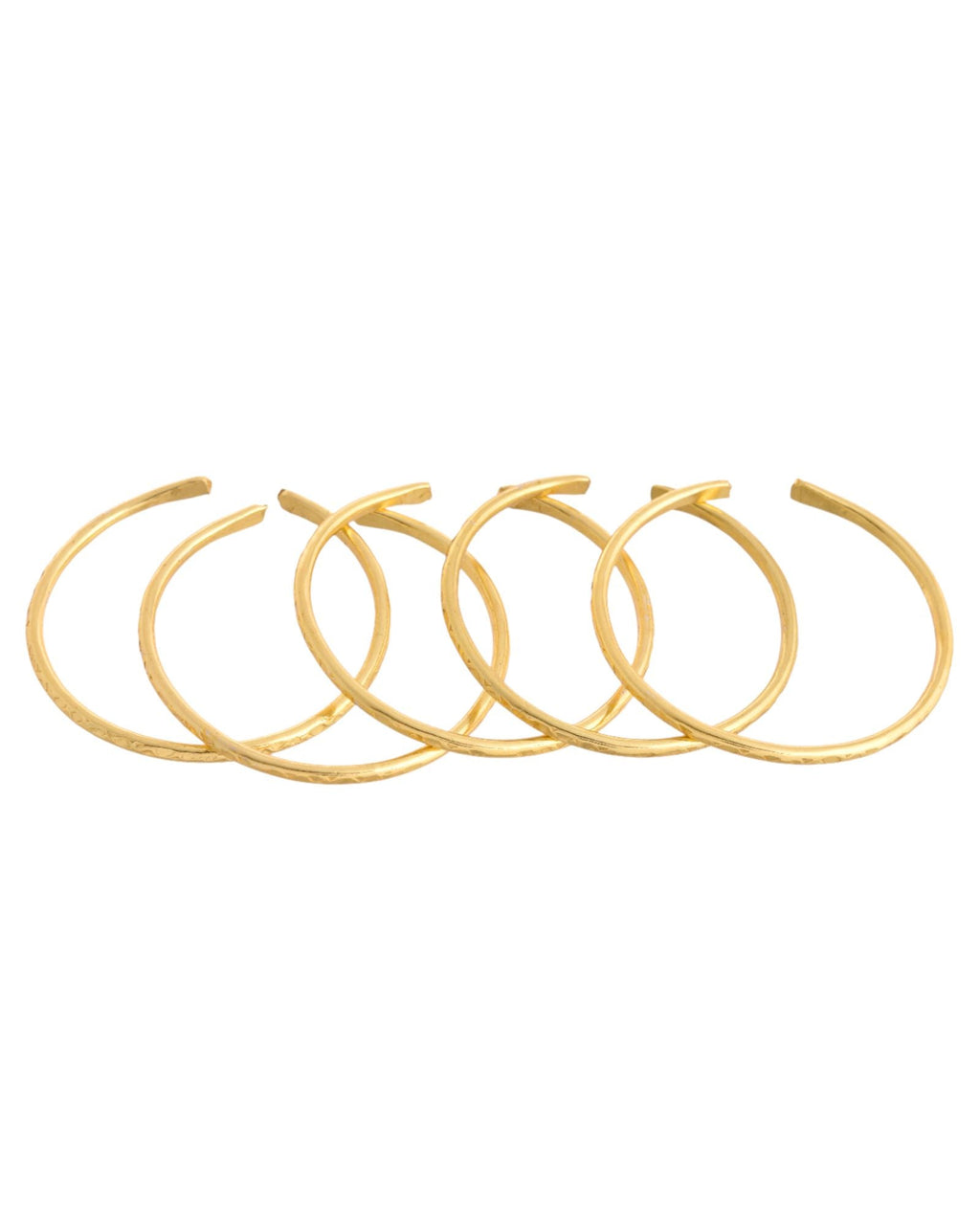 Jewels Nest Gold-Tone Textured Open Cuff Bangles Set For Women (Set Of 6) | Grocsy