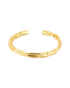 Jewels Nest Gold-Tone Textured Open Cuff Bracelet For Women | Grocsy