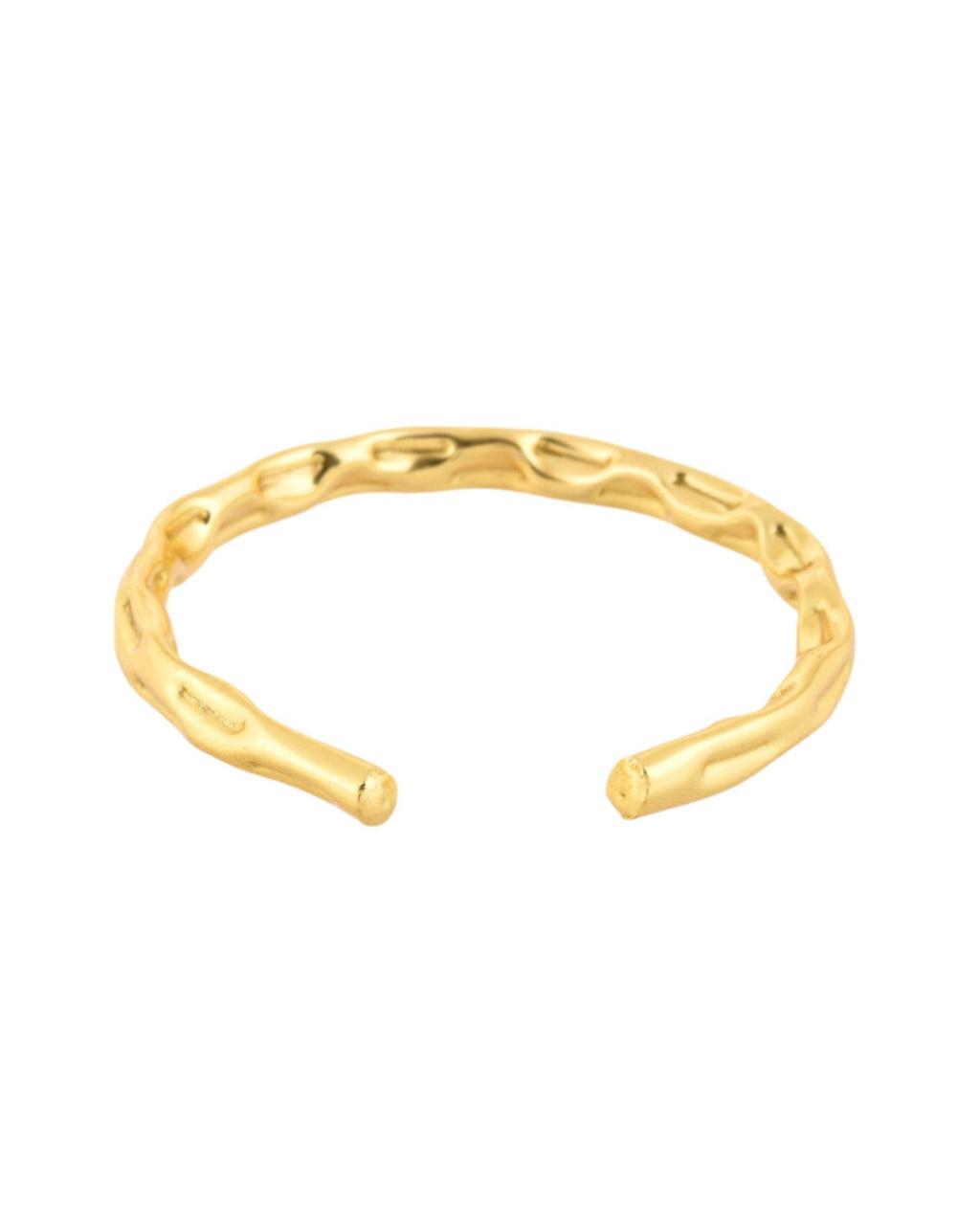Jewels Nest Gold-Tone Textured Open Cuff Bracelet For Women | Grocsy
