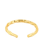Jewels Nest Gold-Tone Textured Open Cuff Bracelet For Women | Grocsy